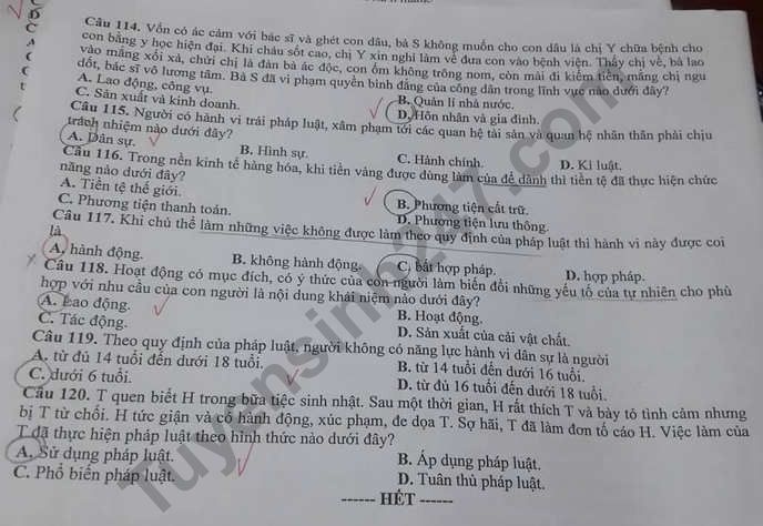 de thi thu thpt quoc gia 2019 mon giao duc cong dan so gddt bac ninh