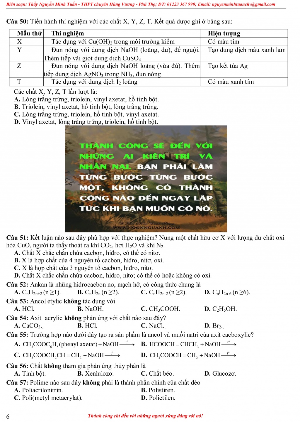 de hoa hoc thpt so 1 cac dang cau hoi ly thuyet huu co cap do nhan biet thong hieu