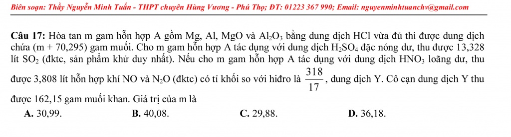 de hoa hoc thpt so 20 cac dang bai tap ve tong hop kien thuc hoa vo co cap do van dung cao