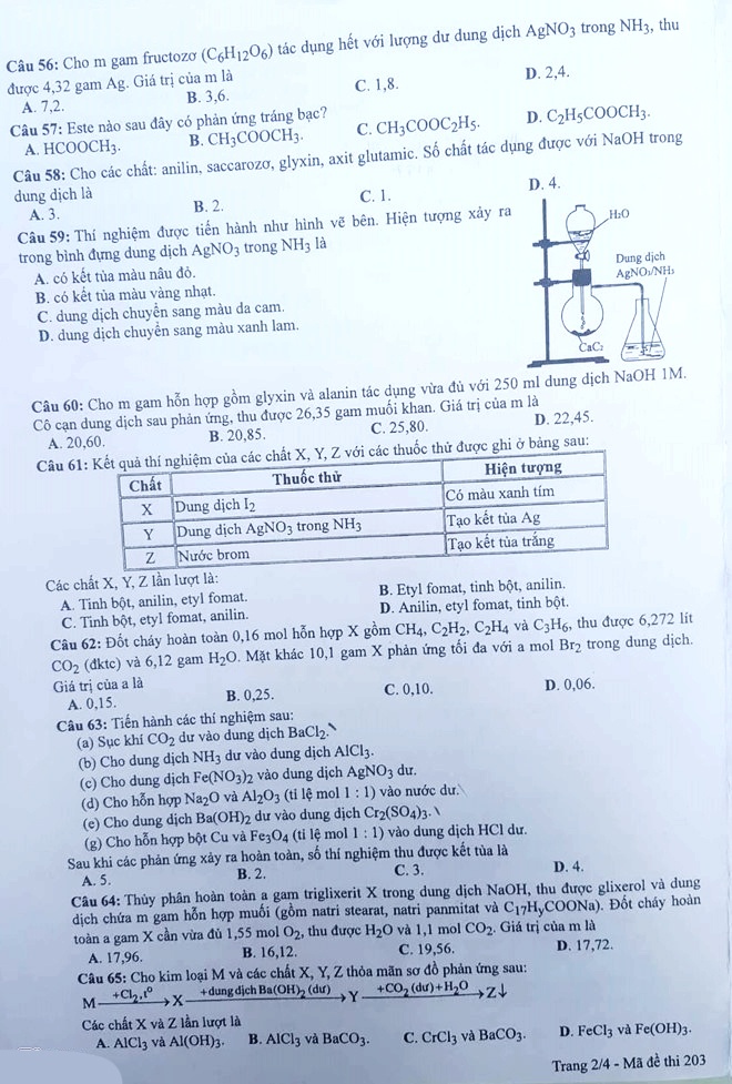 goi y dap an de thi thpt quoc gia 2018 mon hoa hoc ma de 203