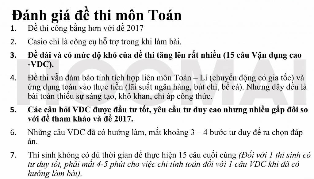 Ma trận đề thi Toán THPT quốc gia 2018 khác gì so với đề minh họa và đề thi năm 2017 ma tran de thi toan thpt quoc gia 2018 khac gi so voi de minh hoa va de thi nam 2017