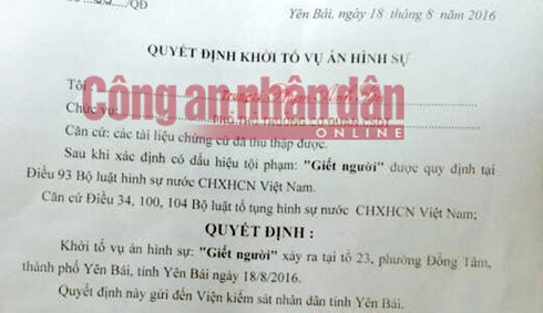khoi to vu an sat hai bi thu chu tich hdnd tinh yen bai