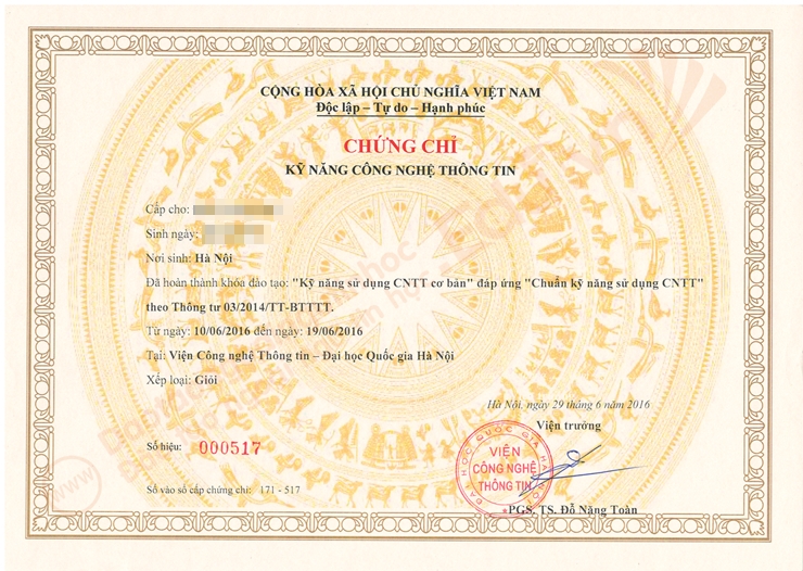 chung chi tin hoc a b c bo dung cap moi trung tam van ban tran lan