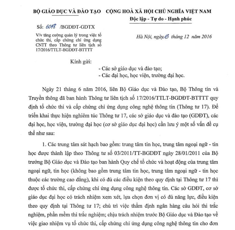 bo gddt yeu cau siet chat quan ly phoi chung chi tin hoc