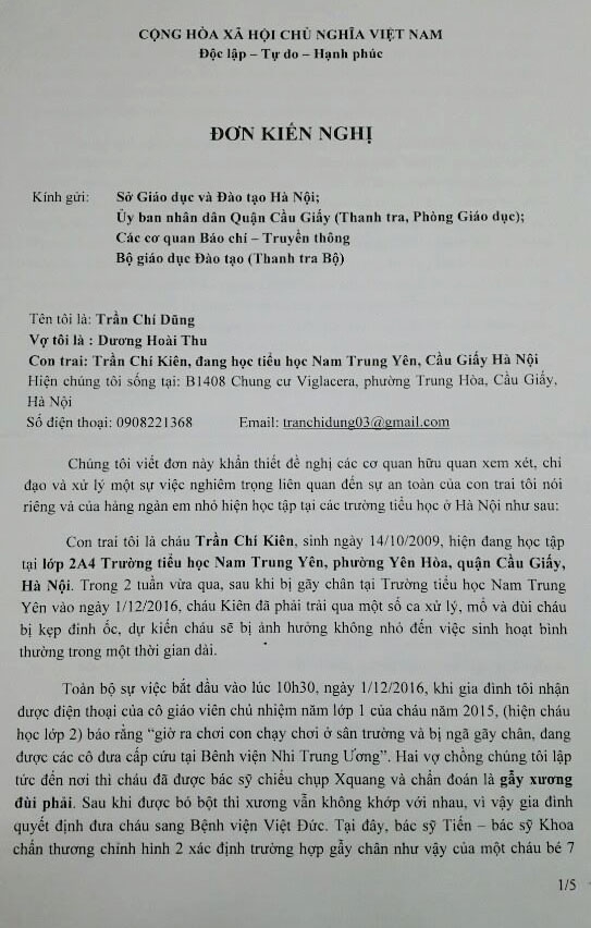 hoc sinh gay chan o truong th nam trung yen hieu truong phat ngon tien hau bat nhat