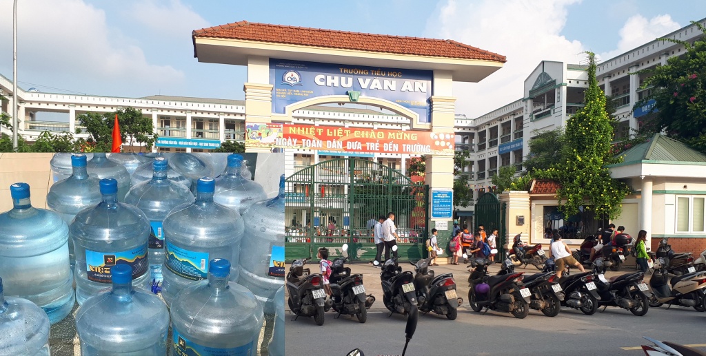 vu tre uong nuoc nghi nhiem khuan mu xanh o ha noi nha cung cap nuoc len tieng