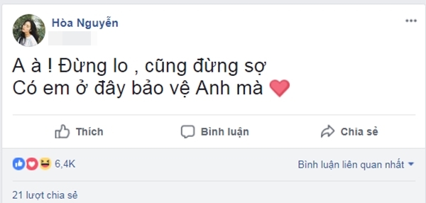 Trước sóng gió dư luận, Hòa Minzy lên tiếng sẽ bảo vệ bạn trai: truoc song gio du luan hoa minzy len tieng se bao ve ban trai co em o day bao ve anh ma
