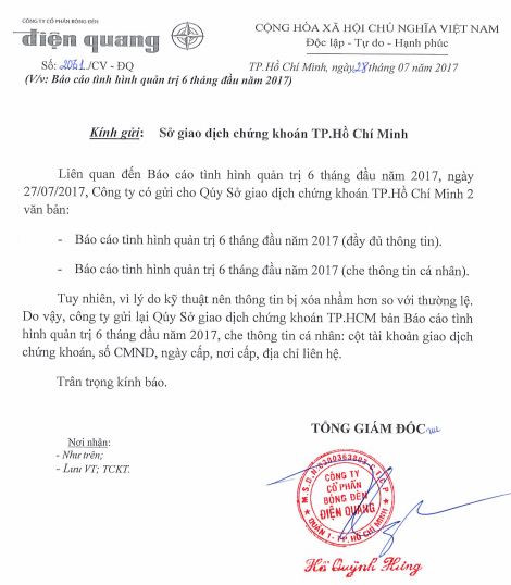 bong den dien quang thong tin co phan so huu cua gia dinh thu truong thoa bi xoa nham vi ly do ky thuat